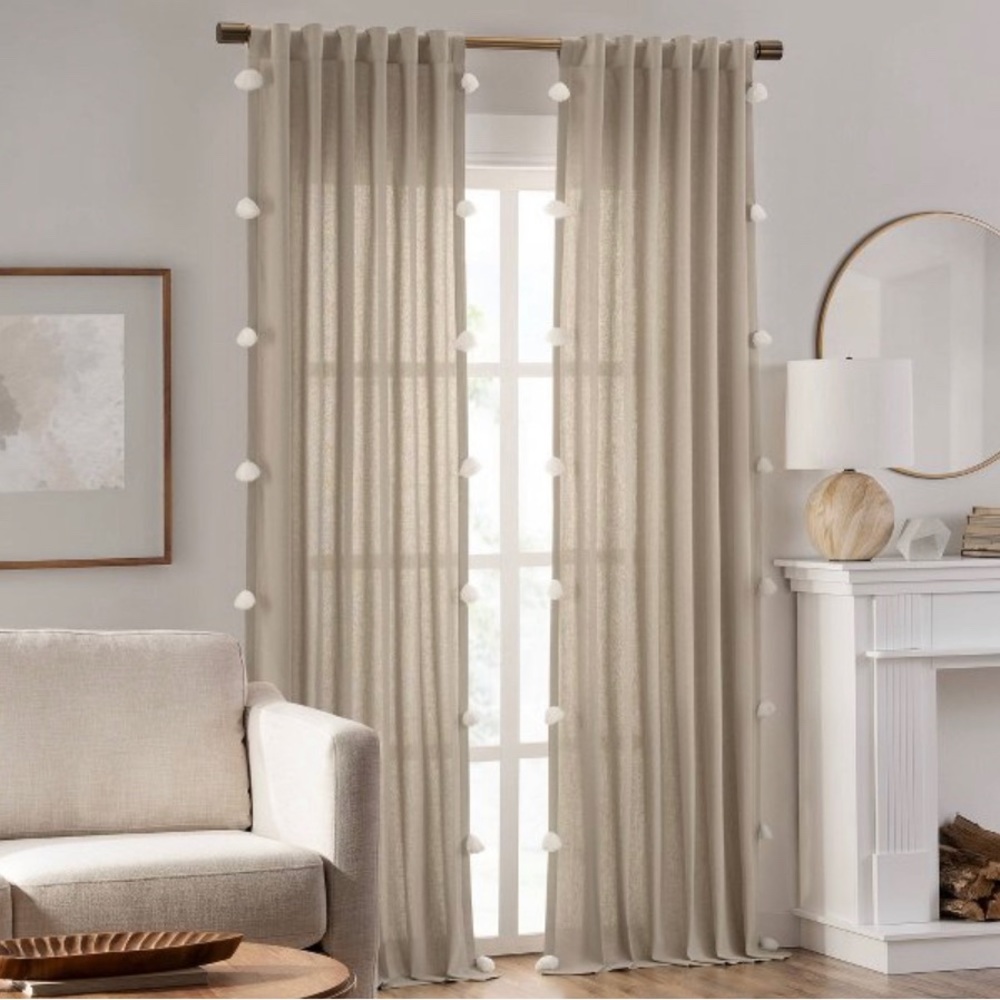 NWT. Decorative Window Panel by Mercantile. Color Linen. Includes one panel